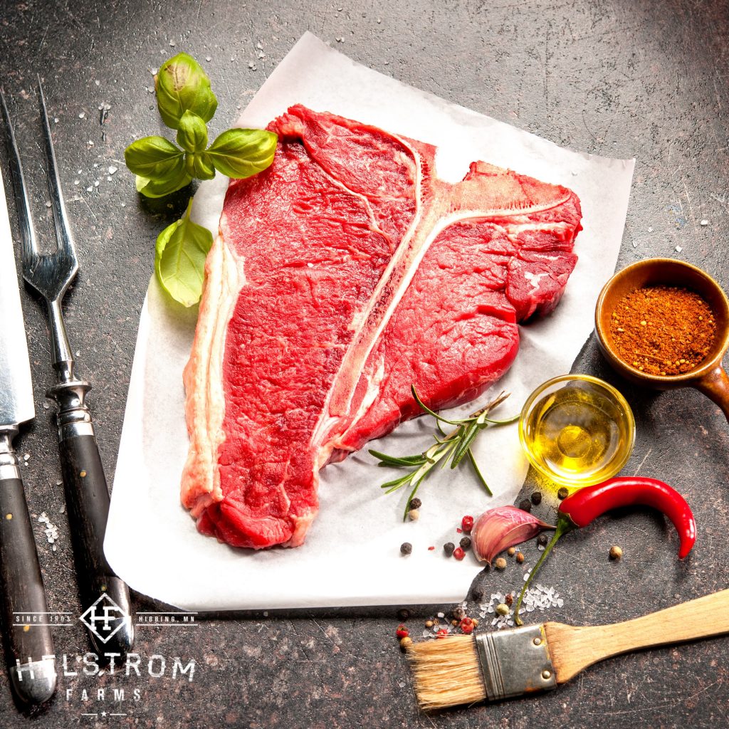 grass fed t-bone steak